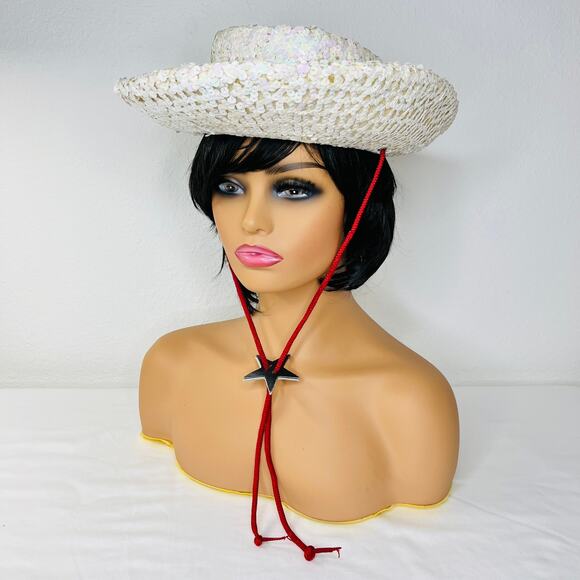 Vintage Floyette Originals Dallas Sequin Hat Dance Drill Team Small Cowboy Style main image 9